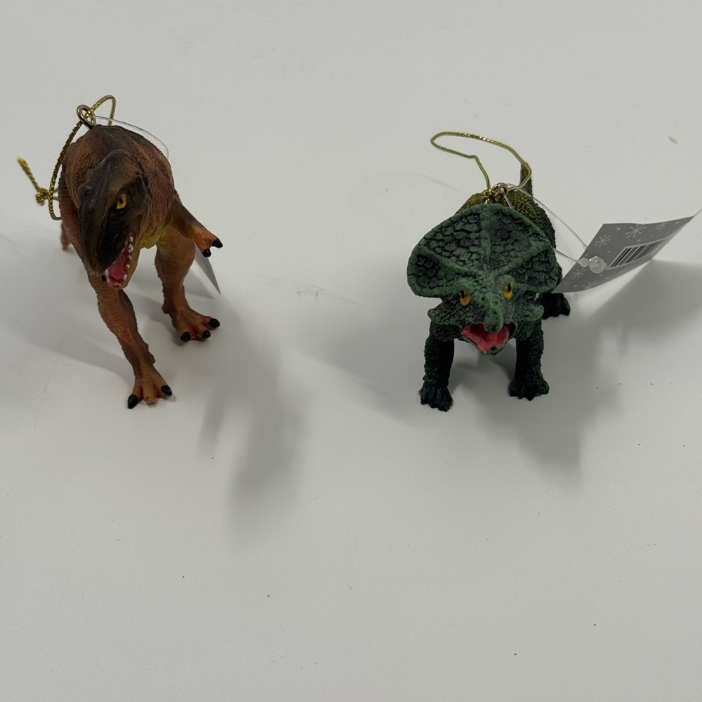 Dinosaur Christmas Ornaments Lot of 2